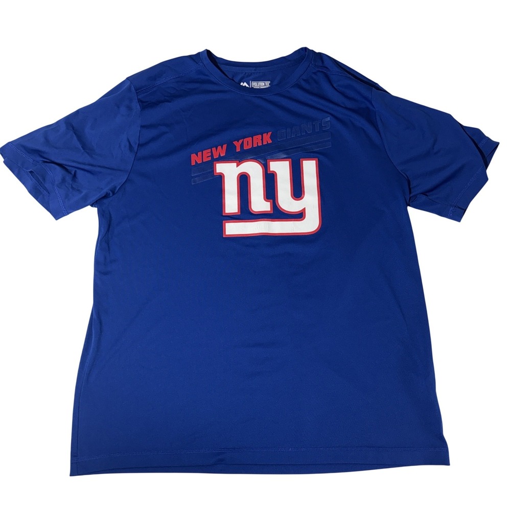 Majestic New York Giants Evolution Tee Mens Blue Cool Base NFL T-Shirt XL